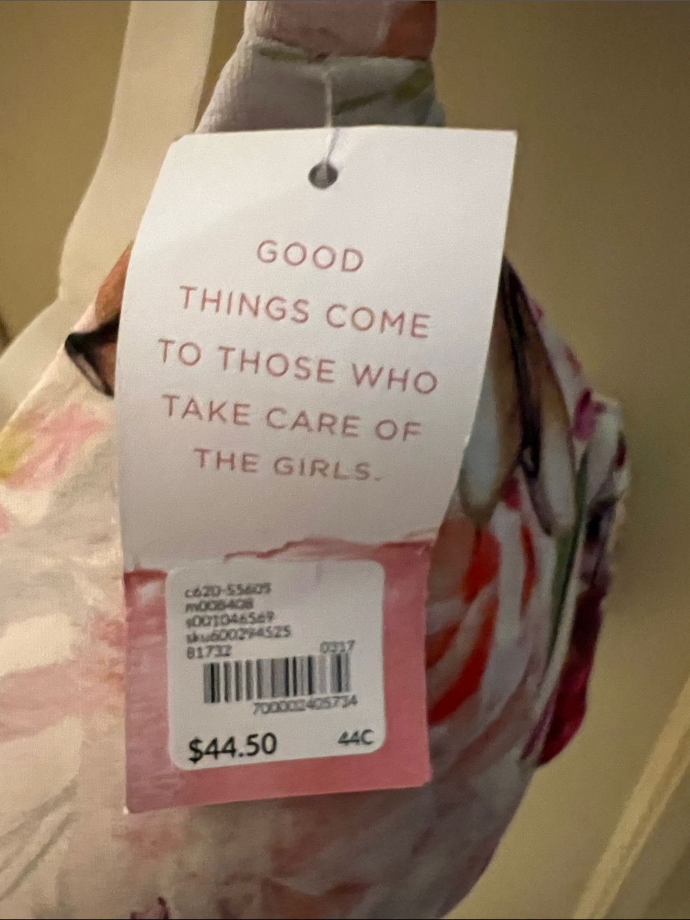 Cacique Floral Underwire Bra in Pink and White - Picture 2 of 6